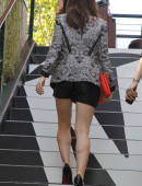 LILY COLLINS in Shorts