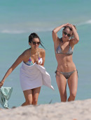 Julianne Hough and Nina Dobrev Bikini on the Beach in Miami 1