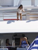 kardasians mykonos going on a boat trip