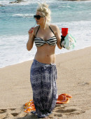 **EXCLUSIVE** Shayne Lamas soaks up the sun on the beach with her daughter Press Lamas-Richie while on vacation in Cabo
