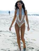 **EXCLUSIVE** 'Teen Mom' star Farrah Abraham takes a walk on the beach to contemplate the latest news about her filming a sex tape with porn star James Deen