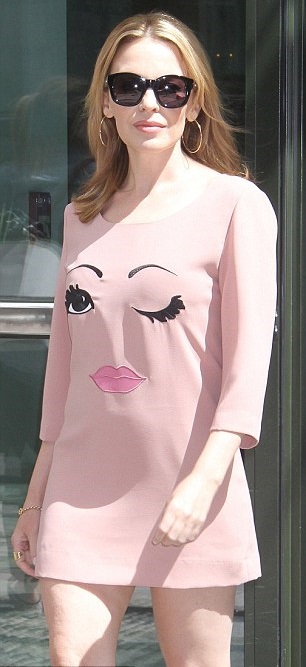 Kylie Minogue Leggy in Pink Dress 3