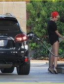 Miley Cyrus Leggy in Shorts, at a Gas Station in Studio City 5