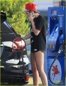 Miley Cyrus Leggy in Shorts, at a Gas Station in Studio City 7