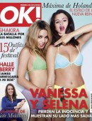Selena Gomez and Vanessa Hudgens on OK Magazine Cover May 2013