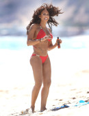 EXCLUSIVE: Mel B pops some champagne in her bright red birthday bikini in Malibu, CA - Part 2