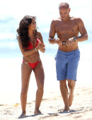 EXCLUSIVE: Mel B pops some champagne in her bright red birthday bikini in Malibu, CA - Part 2