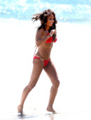 EXCLUSIVE: Mel B pops some champagne in her bright red birthday bikini in Malibu, CA - Part 2