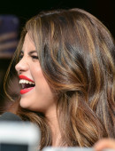 Selena Gomez has a large crowd greet her after stopping by MuchMusic to co-host 'NewMusicLive' in Toronto