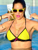 Jennifer Nicole Lee takes a dip in the Dallas heat