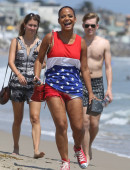 Paris-Hilton-and-Christina Milian-at-the-Beach-in-Malibu-1