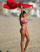 French reality stars Nabilla Benattia and Ayem Nour don bikinis to film 'Hollywood Girls' on Venice Beach, California