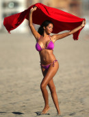 French reality stars Nabilla Benattia and Ayem Nour don bikinis to film 'Hollywood Girls' on Venice Beach, California