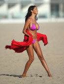 French reality stars Nabilla Benattia and Ayem Nour don bikinis to film 'Hollywood Girls' on Venice Beach, California
