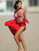 French reality stars Nabilla Benattia and Ayem Nour don bikinis to film 'Hollywood Girls' on Venice Beach, California