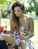 Shay Mitchell Enjoying a Hubert`s Lemonade While Learning Her Lines