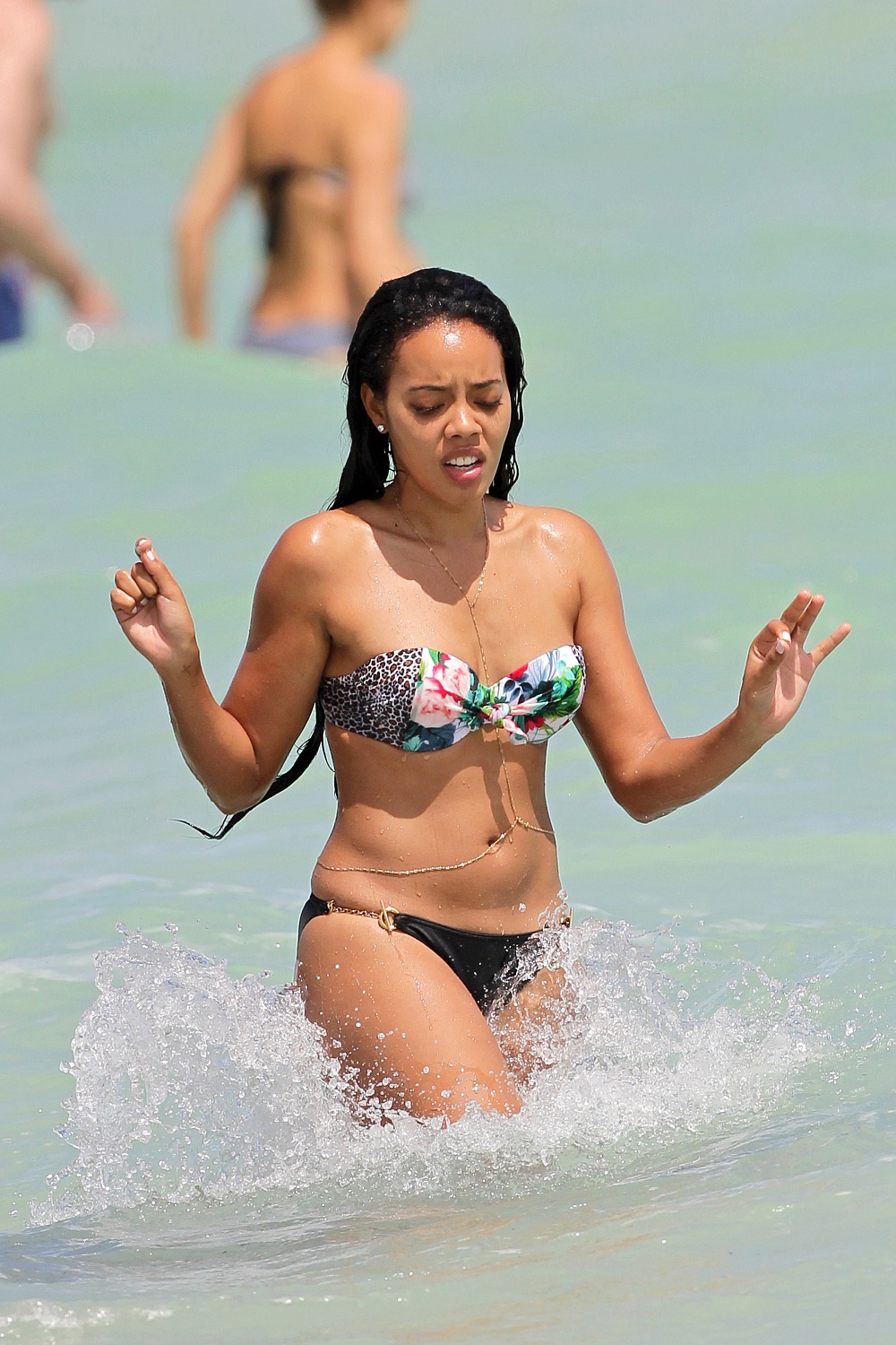 **EXCLUSIVE** Angela Simmons starts off her birthday celebrations early, showing off her bikini body for a day out on Miami beach