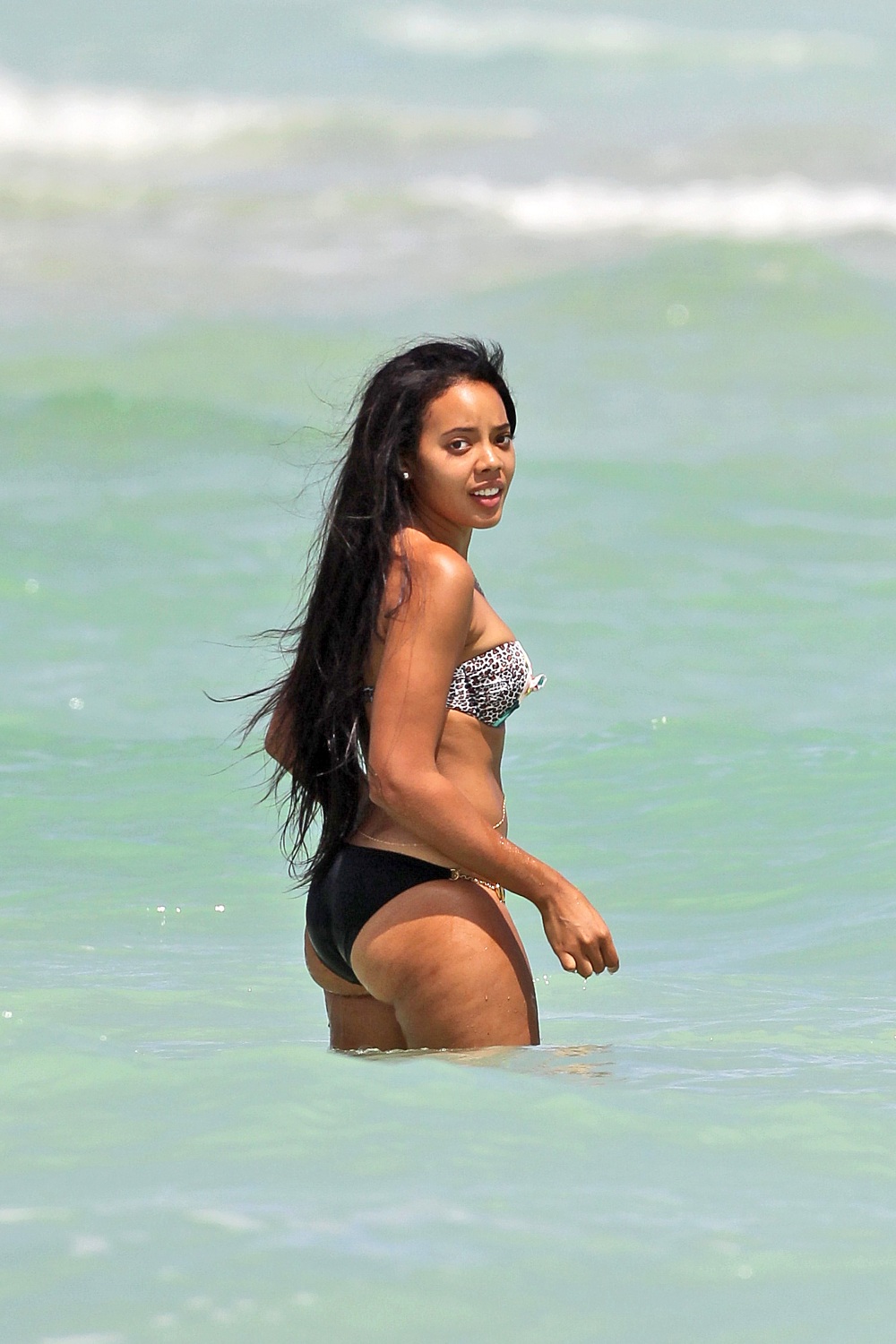 **EXCLUSIVE** Angela Simmons starts off her birthday celebrations early, showing off her bikini body for a day out on Miami beach