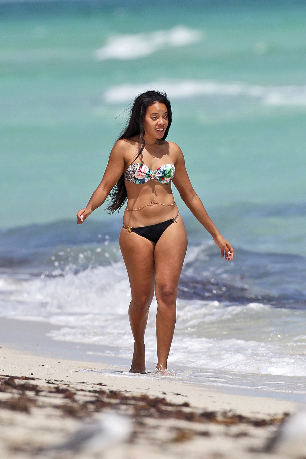 **EXCLUSIVE** Angela Simmons starts off her birthday celebrations early, showing off her bikini body for a day out on Miami beach