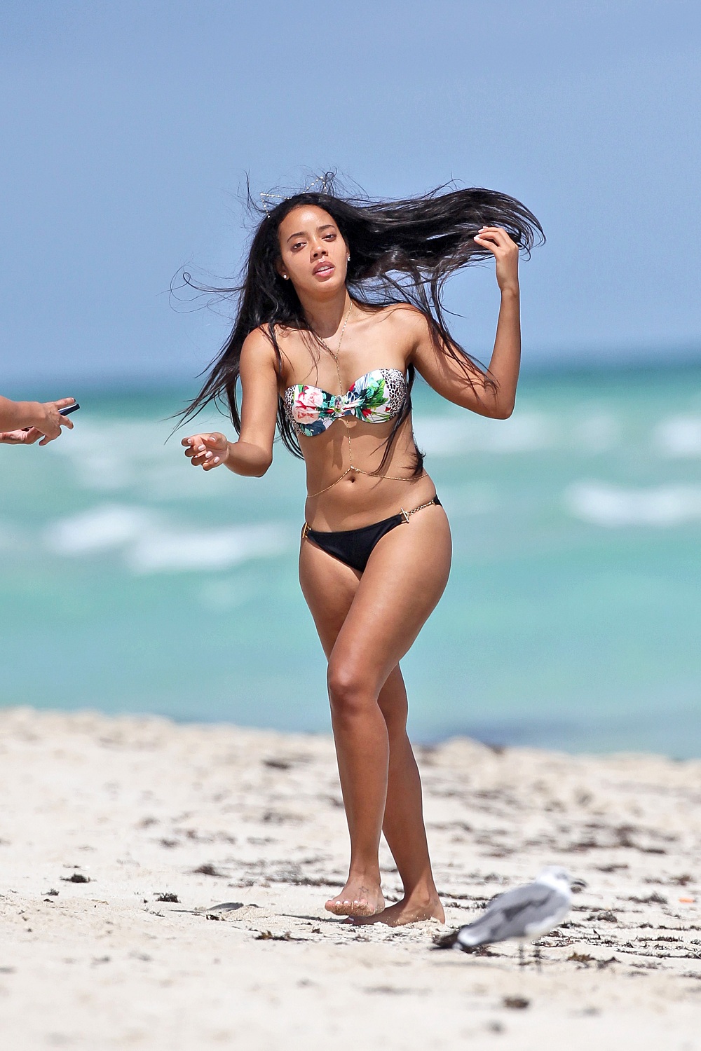 **EXCLUSIVE** Angela Simmons starts off her birthday celebrations early, showing off her bikini body for a day out on Miami beach