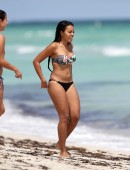 **EXCLUSIVE** Angela Simmons starts off her birthday celebrations early, showing off her bikini body for a day out on Miami beach