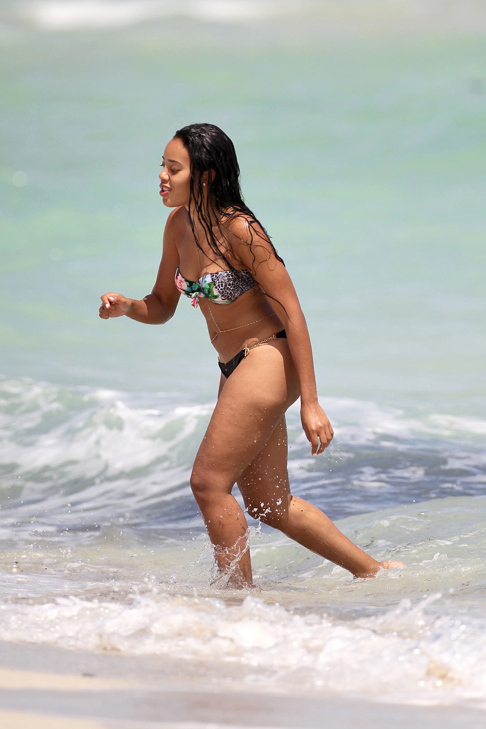 **EXCLUSIVE** Angela Simmons starts off her birthday celebrations early, showing off her bikini body for a day out on Miami beach