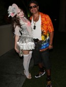Kelly Brook celebrates Halloween at a party dressed as Marie Antoinette