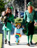 Alyson Hannigan celebrates Halloween as she strolls in Brentwood with her family
