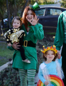 Alyson Hannigan celebrates Halloween as she strolls in Brentwood with her family