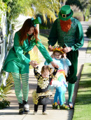 Alyson Hannigan celebrates Halloween as she strolls in Brentwood with her family