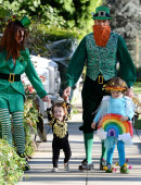 Alyson Hannigan celebrates Halloween as she strolls in Brentwood with her family