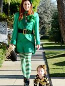 Alyson Hannigan celebrates Halloween as she strolls in Brentwood with her family