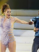 Jennifer Lopez performs a tribute to singer Celia Cruz at the 41st American Music Awards in Los Angeles