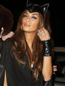 Nicole Scherzinger arrives as Cat Woman to Jonathan Ross Halloween Party