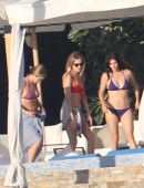 Jennifer Aniston is seen on holiday in Mexico with fiance Justin Theroux and friend Courteney Cox