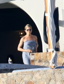 Jennifer Aniston is seen on holiday in Mexico with fiance Justin Theroux