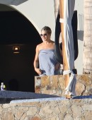 Jennifer Aniston is seen on holiday in Mexico with fiance Justin Theroux