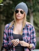 Ashley Tisdale has lunch at Newsroom Cafe in West Hollywood