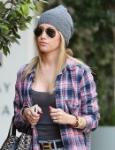 Ashley Tisdale has lunch at Newsroom Cafe in West Hollywood