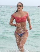 Jennifer Nicole Lee seen enjoying a day at the beach in Miami