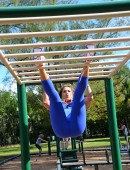 EXCLUSIVE: Jennifer Nicole Lee working out in a skin tight body hugging and very revealing blue workout outfit