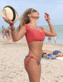 Jennifer Nicole Lee seen enjoying a day at the beach in Miami