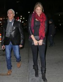 Kate Upton takes an unidentified male date to the New York Knicks vs Miami Heat basketball game at Madison Square Garden