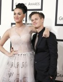 Singer Katy Perry and her brother David Hudson arrive at the 56th annual Grammy Awards in Los Angeles