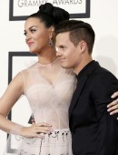 Singer Katy Perry and her brother David Hudson arrive at the 56th annual Grammy Awards in Los Angeles