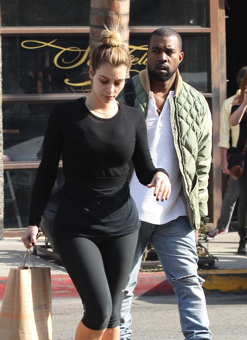 Kim Kardashian is seen leaving a nail salon before going to meet Kanye West