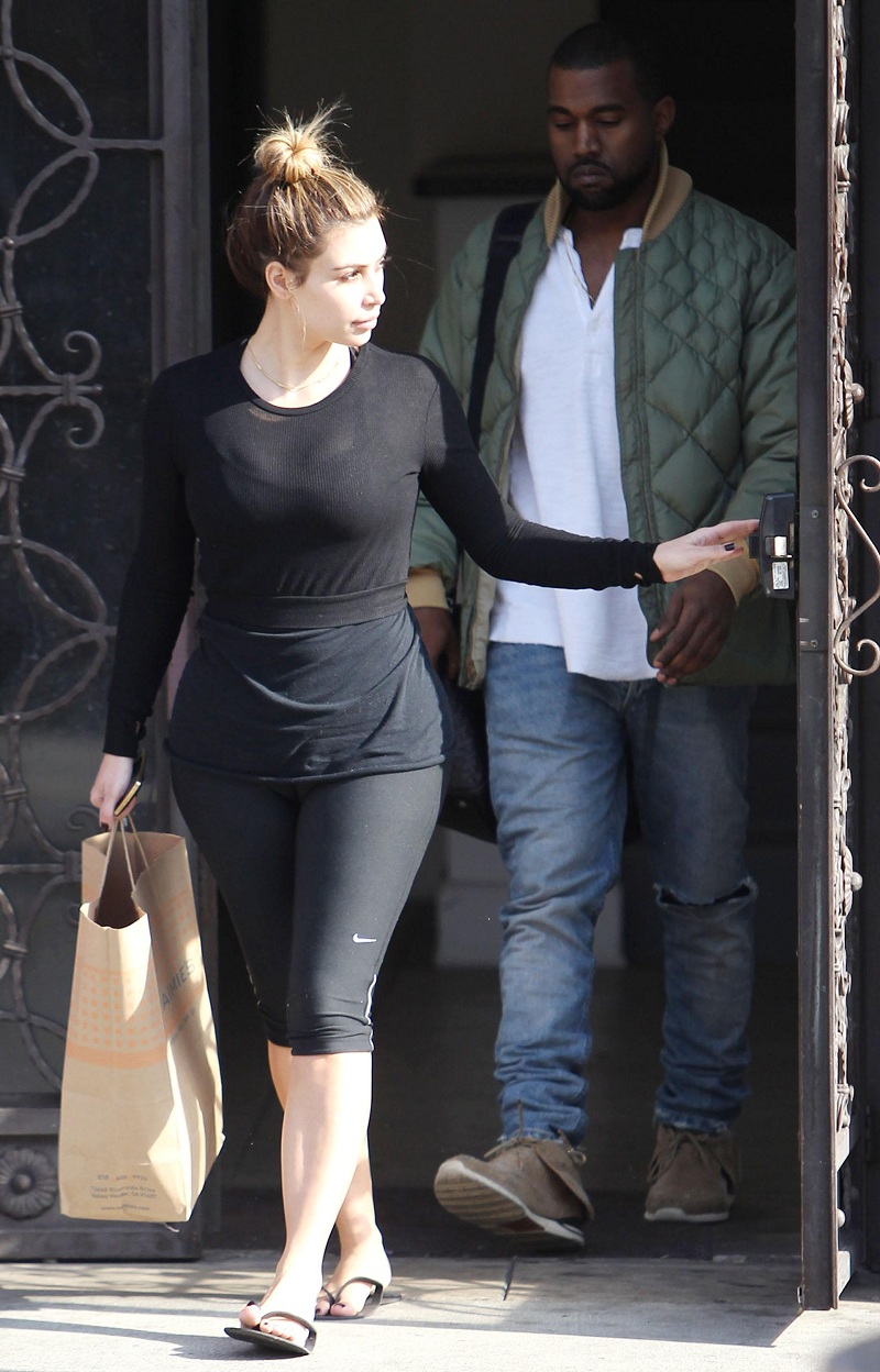 Kim Kardashian gets manicure and pedicure at Beverly Hills Nail Design