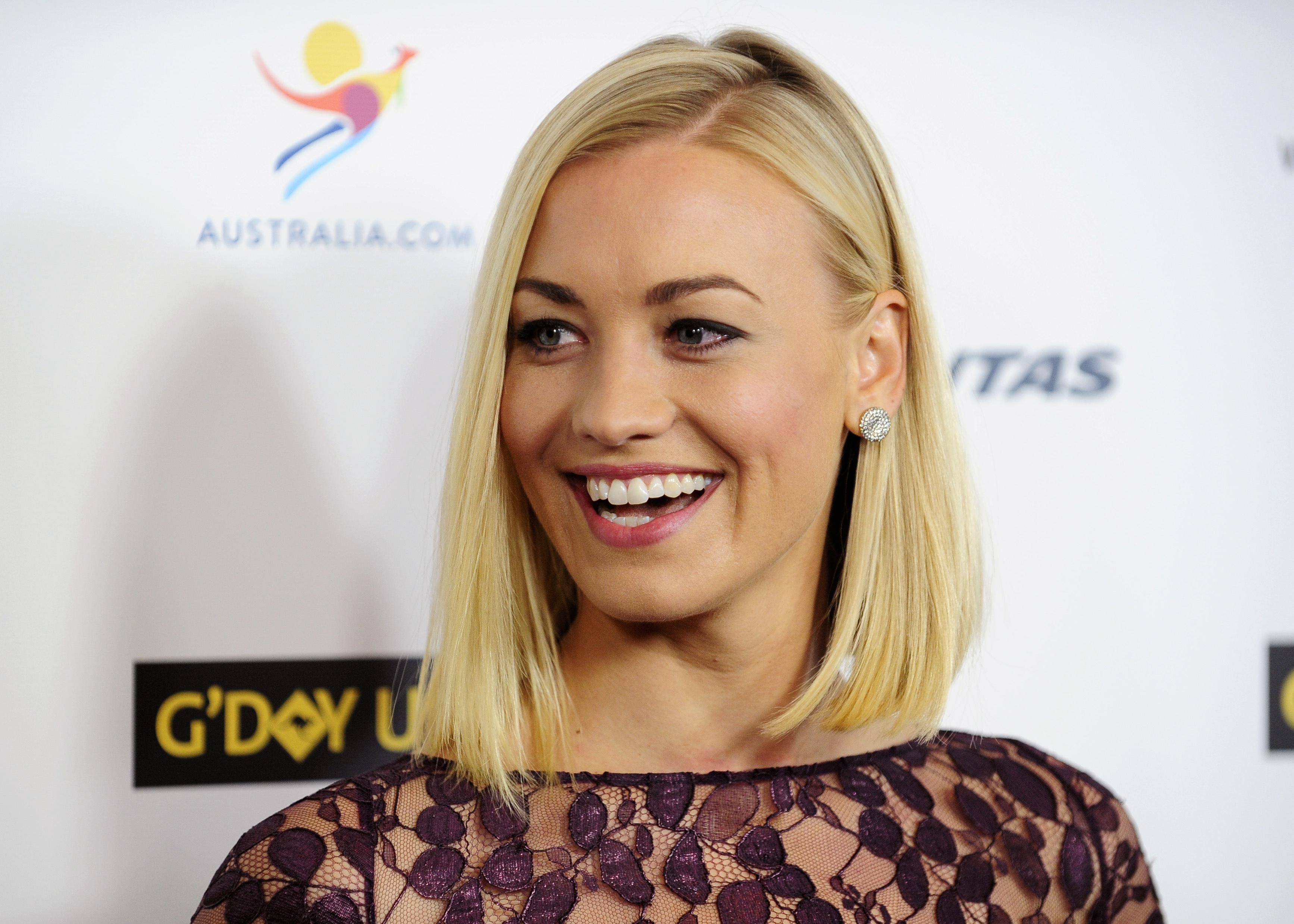 Australian actress Strahovski arrives during the G'Day USA Black Tie Gala in Los Angeles, California