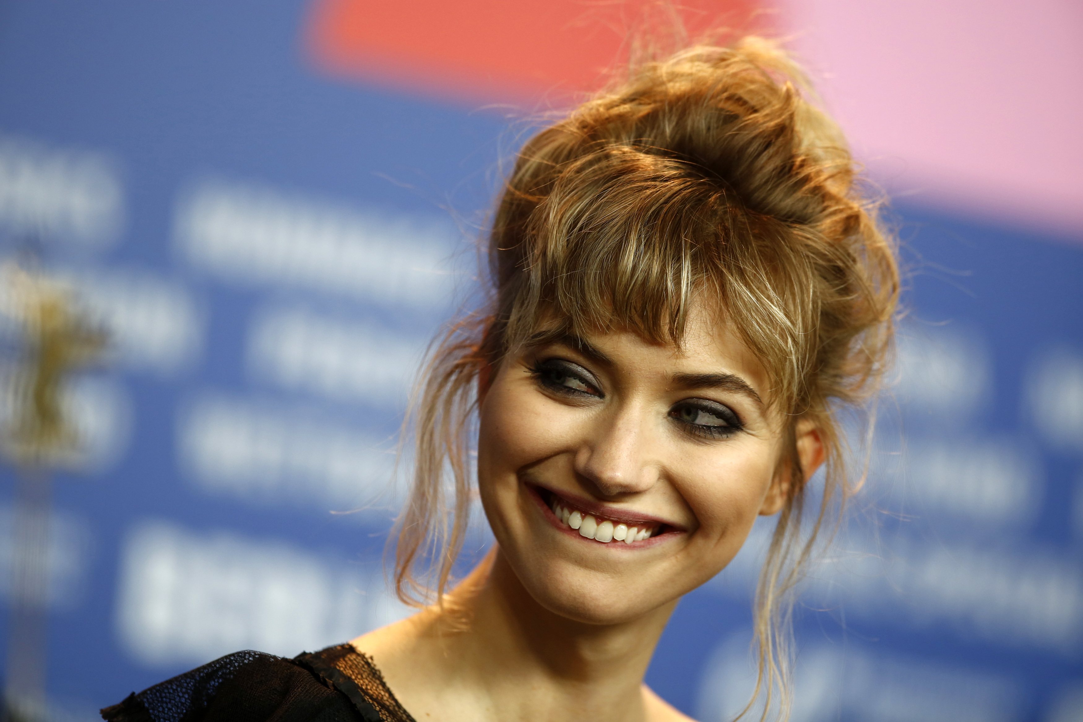 Cast member Poots attends news conference to promote the movie "A Long Way Down" at Berlinale International Film Festival in Berlin