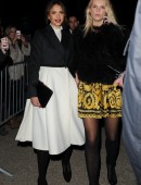 Miranda Kerr, Jessica Alba, Solange Knowles, Mary Charters ,Jourdan Dunn, arrive at the H&M Catwalk Show paris fashion week